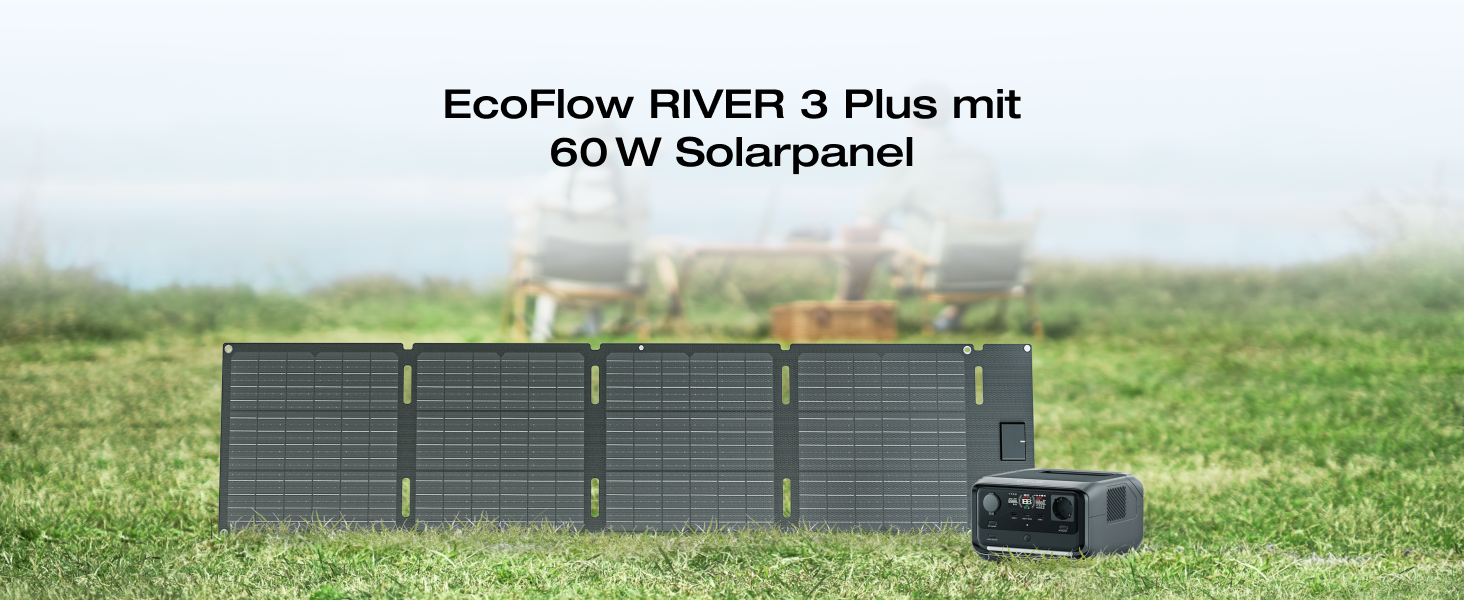 Електростанція EcoFlow RIVER 3 Plus+60W: портативна, 245 Wh, LFP акумулятор, 600 W, USB, UPS, для кемпінгу та дому