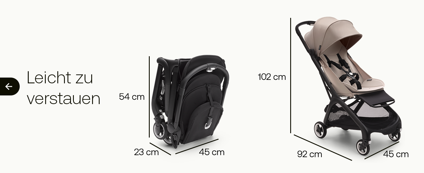 Bugaboo Butterfly: ультракомпактна коляска для подорожей, легка та зручна, складається однією рукою, для дітей від 6 місяців, з великим багажником (Desert Taupe)