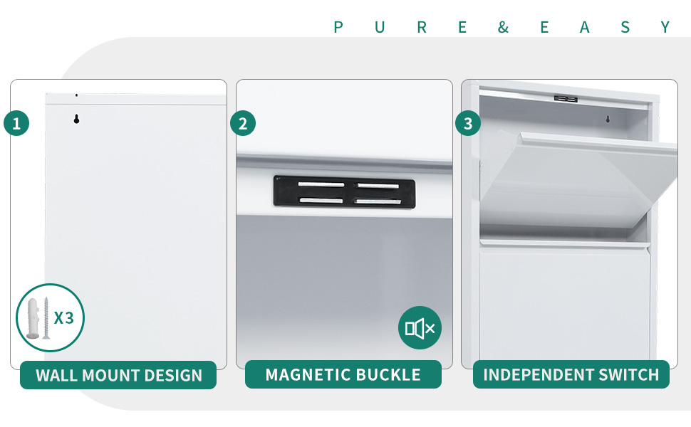 Шафа для взуття YITAHOME з металу, 3 дверцята з магнітними застібками, білий глянцевий колір, для передпокою та коридору