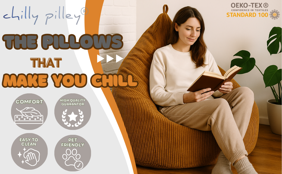 Мішок-крісло Chilly Pilley з велюру бежевого кольору 65x85 см з наповнювачем EPS - зручне безкаркасне крісло