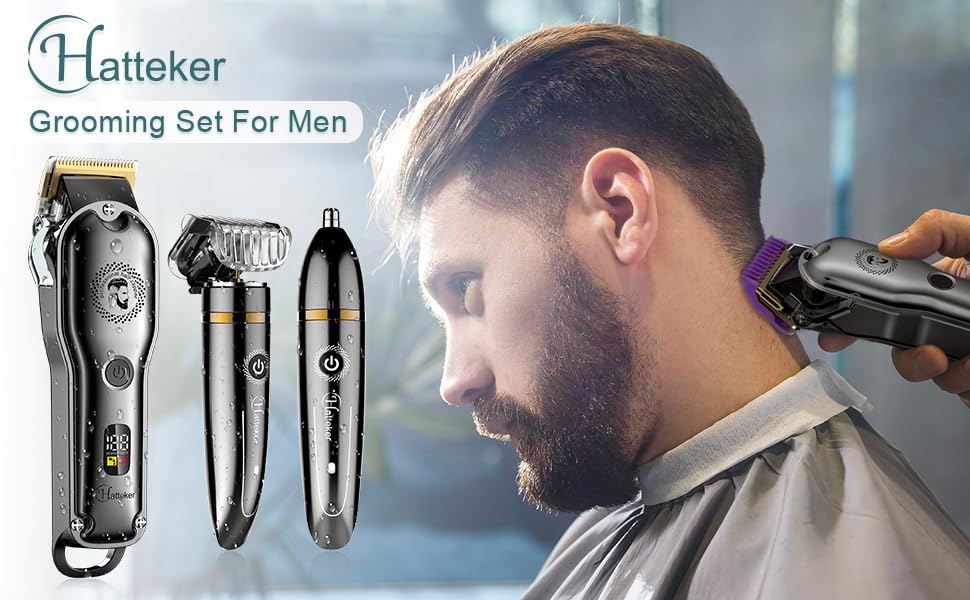 Тример для бороди Hatteker Hair Clipper Чоловічий Т-подібний тример з головкою Точний тример IPX7 водонепроникний