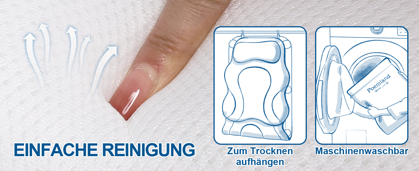 Подушка для ванни Luxus Dicke: повне тіло, підтримка голови, шиї та плечей. Комфорт та розслаблення. Аксесуари для спа.