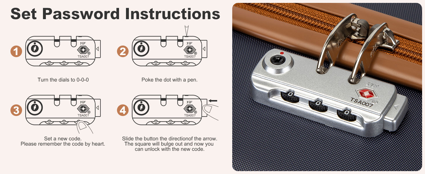 Набір валіз KONO з ABS пластику (4 шт.) - білий колір, 75x48x29 см, з TSA замком