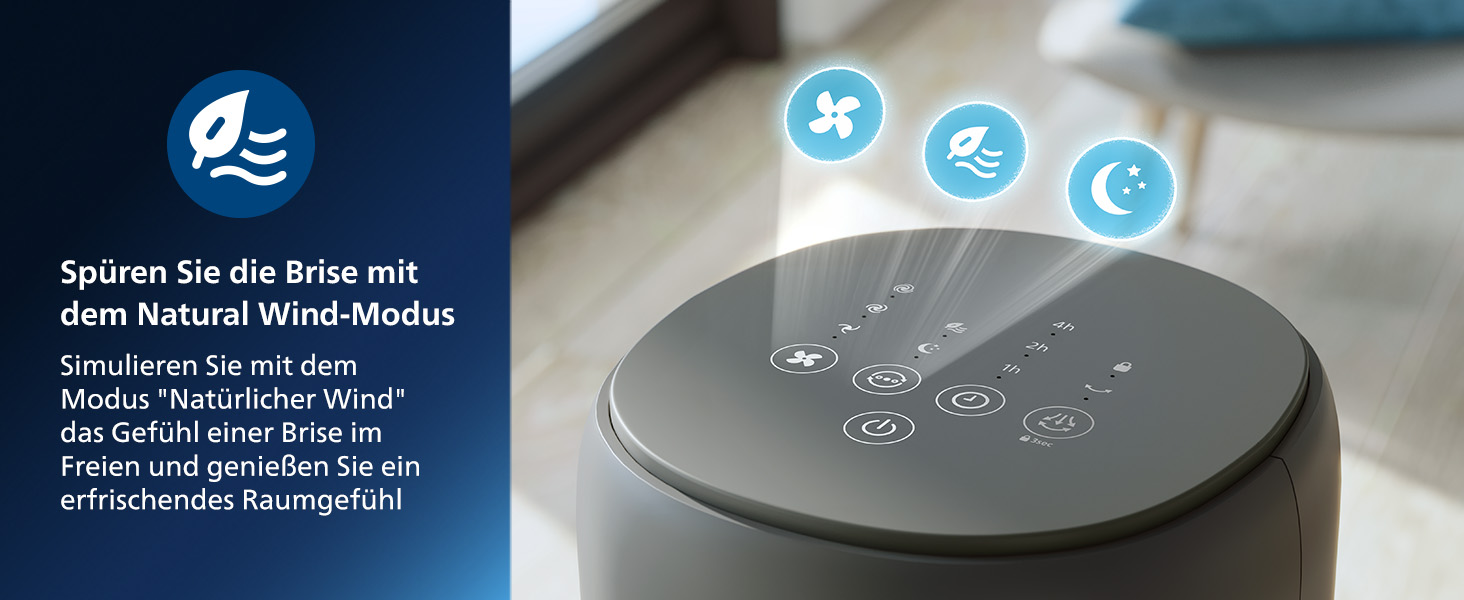 Вентилятор вежний Philips Serie 5000, 105 см, пульт, таймер, 3 режими, сірий (CX5535/11)