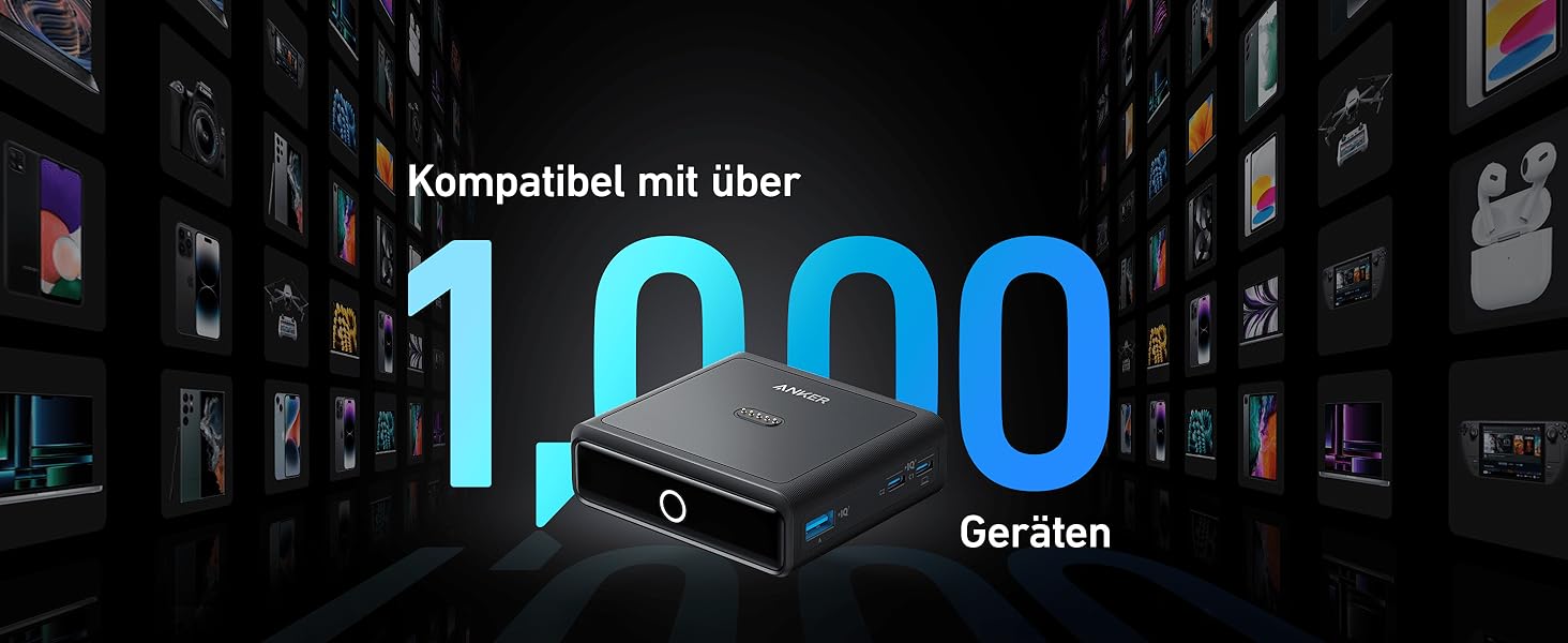 Зарядна док-станція Anker для Anker Prime Power Bank, швидка зарядка 100 Вт з 4 портами, для MacBook Pro/Air серій, iPhone 14/13 серії, Galaxy, AirPods та інших (Power Bank продається окремо)