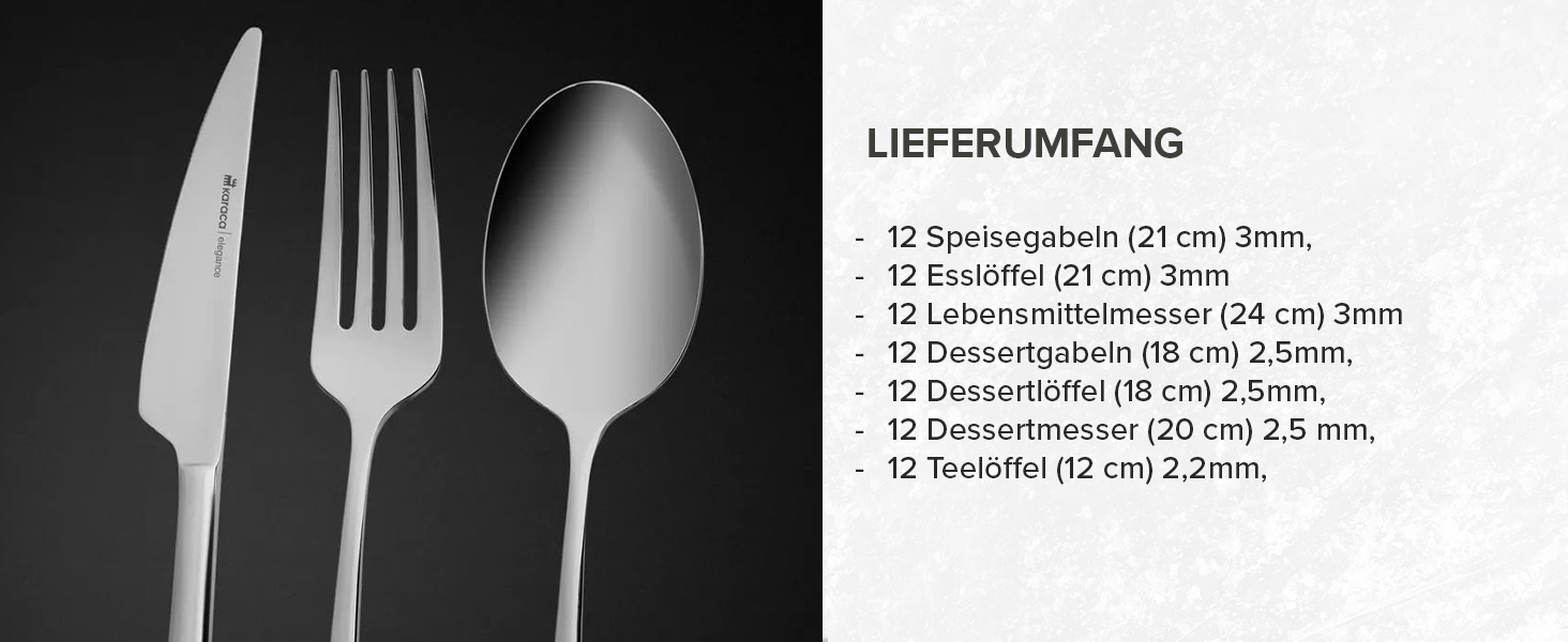 Набір столових приборів Karaca Sedir Elegance, 84 шт., сріблястий, для 12 осіб, придатний для миття в посудомийній машині