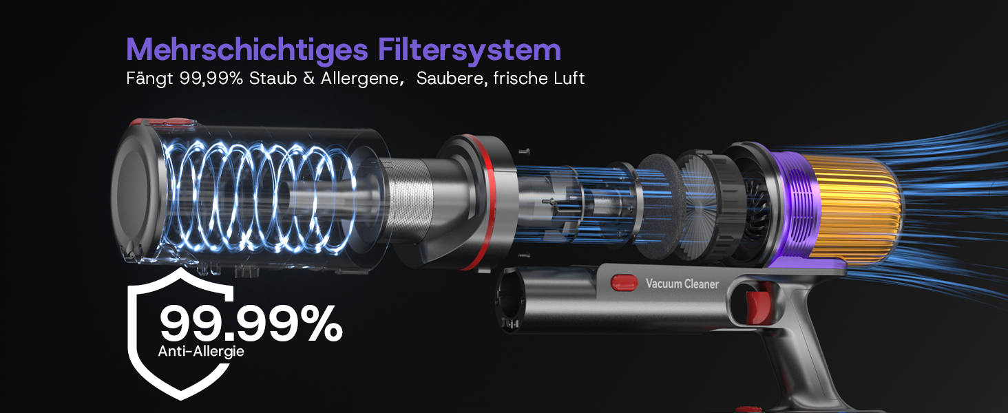 Акумуляторний пилосос V16 600W 55Kpa 80хв з LED-дисплеєм для килимів, шерсті тварин та твердих підлог