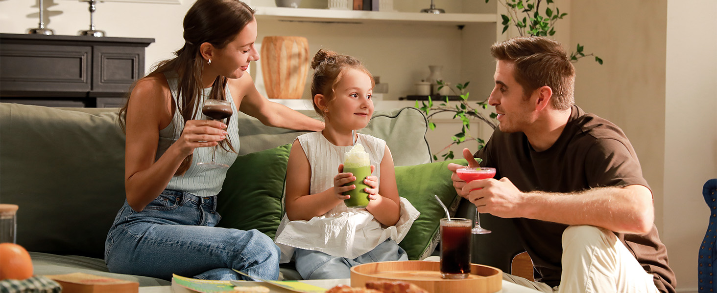 Машина для смузі та коктейлів 2л з самоочищенням, без льоду, 5 програм, для дому (2025)