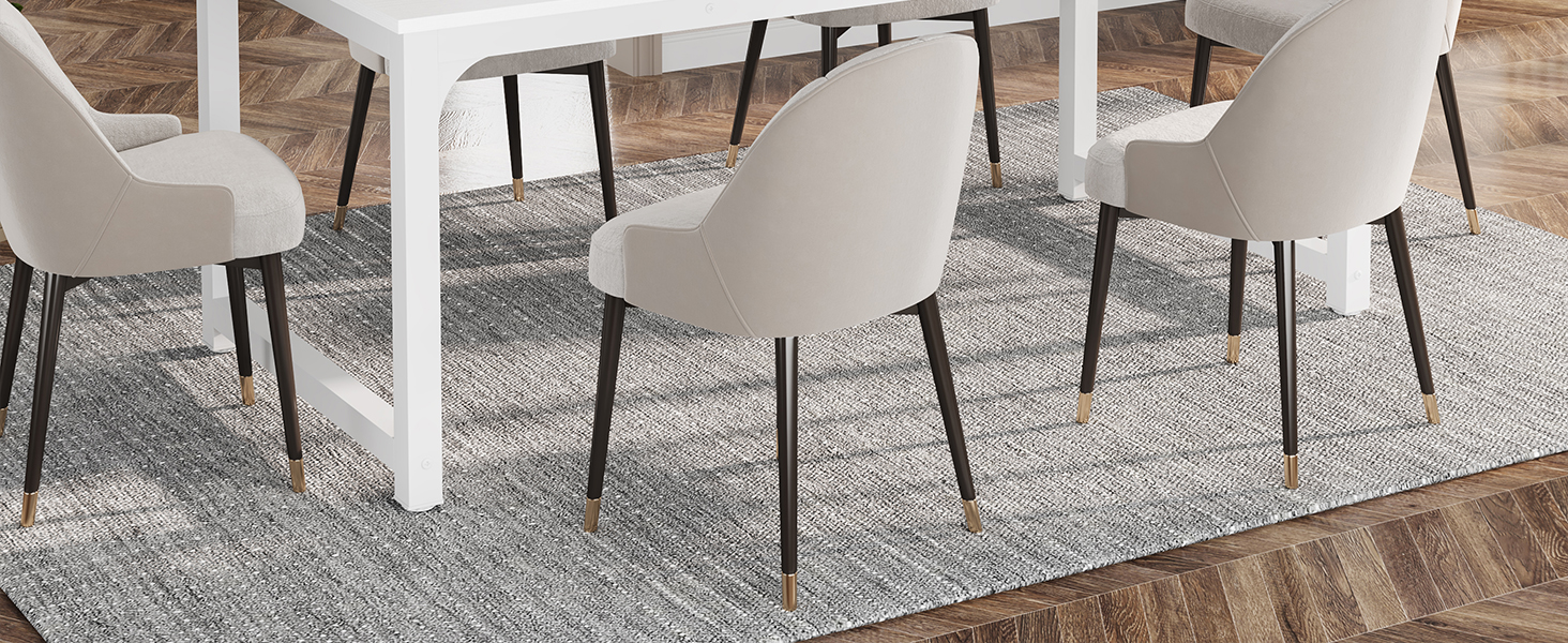 Стіл Tribesigns 180x80 см, індустріальний кухонний стіл для 6-8 осіб, прямокутний стіл для їдальні, кухні, вітальні, з міцними металевими ніжками (Білий)