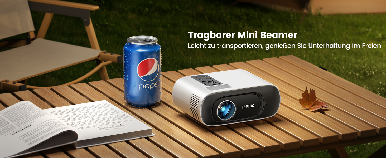 Портативний проєктор Mini Beamer 4K з підтримкою Android 13, WiFi 6, Bluetooth 5.4 та обертанням 270°. Підтримка HDMI, USB, iOS, PC. Автоматична корекція трапеції. Білий (молочний)