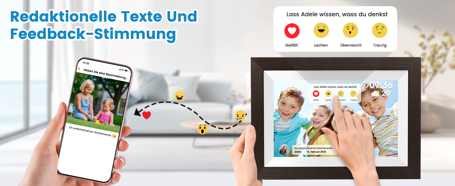 Цифровий фоторамка Mejasg 10.1 дюйма з Wi-Fi, 32GB, IPS сенсорний екран, автоповорот, для фото та відео, з дерева