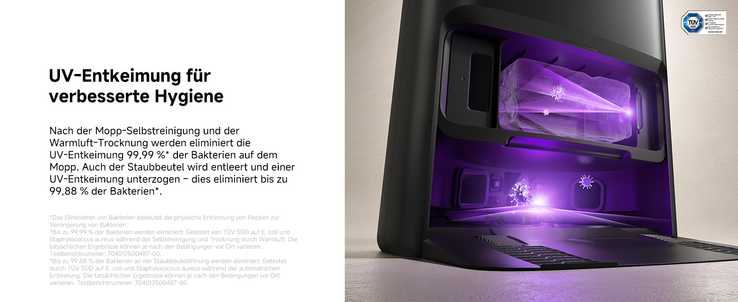 Робот-пилосос Mova V50 Ultra з функцією миття, 24000 Па, 6 см перешкода, навігація Liftable, RGB AI, LED, 80°C гаряча вода, 63°C сушка, DuoSolution, Tricut, чорний