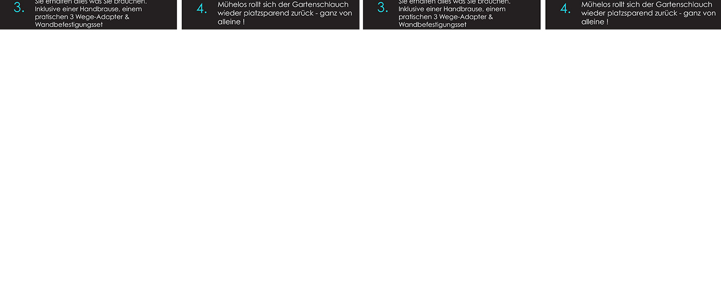 Шланг для саду KESSER® 35м з автоматичним підйомом | Шланг для поливу з тримачем для стіни | Водопровідна коробка для стіни з ручною лійкою 7-функцій | Антрацит/Чорний