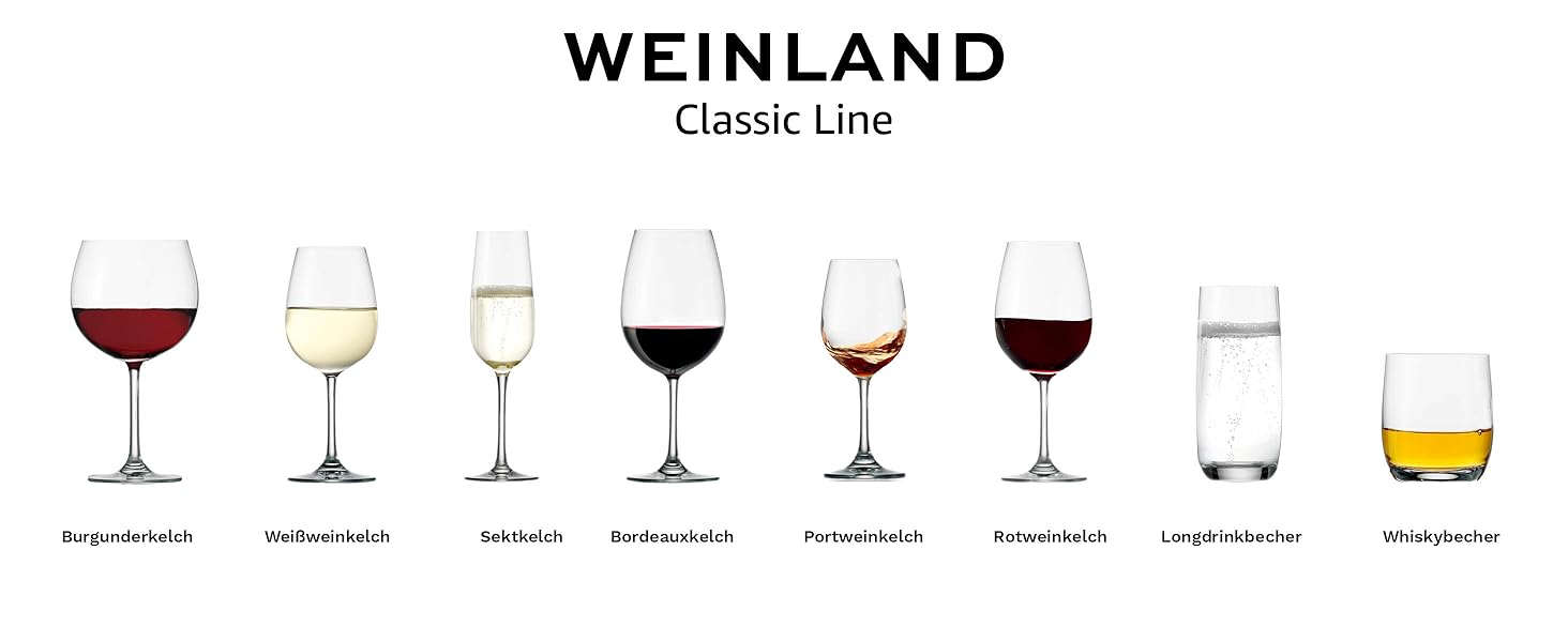 Бокали для білого вина Stölzle Lausitz Weinland 6 шт, 290 мл - Кришталеві келихи для червоного та білого вина, Німеччина