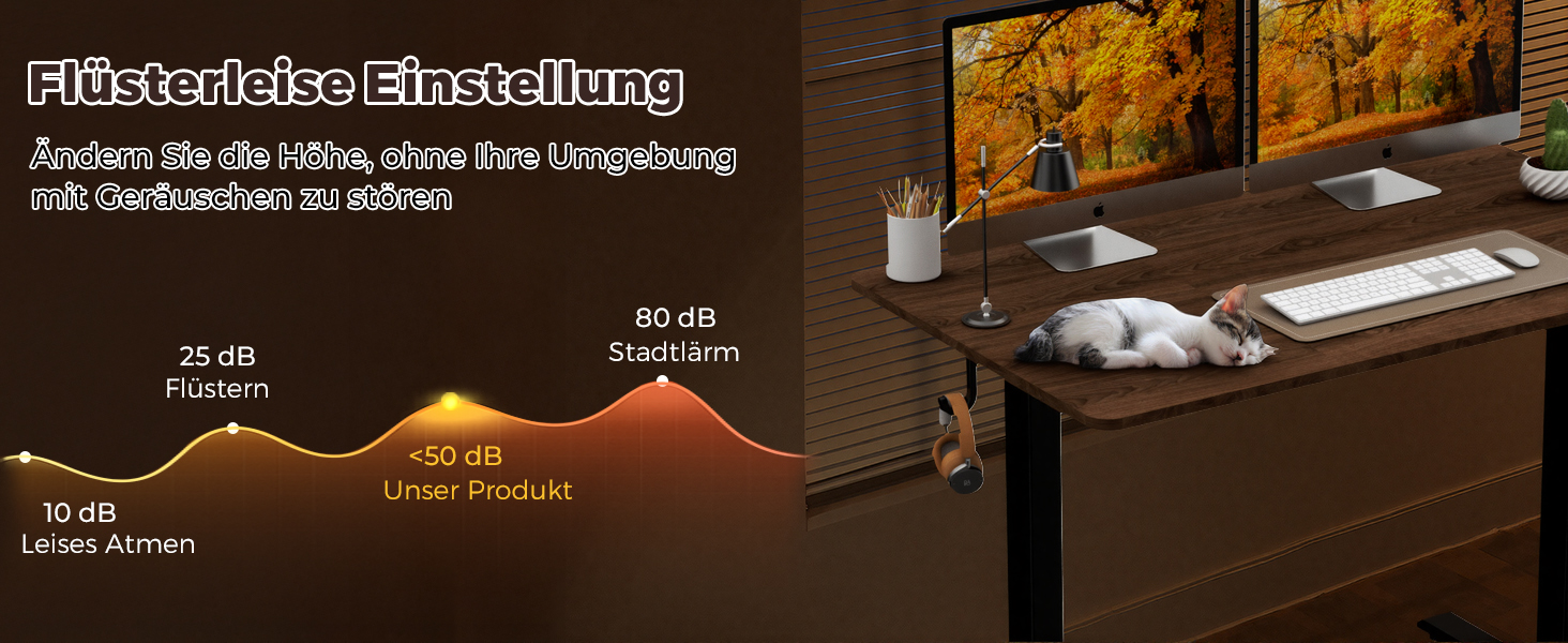 Регульований по висоті письмовий стіл 120x60 см з пам'яттю на 2 режими, стіл для домашнього офісу та геймінгу, колір вінтажний коричневий