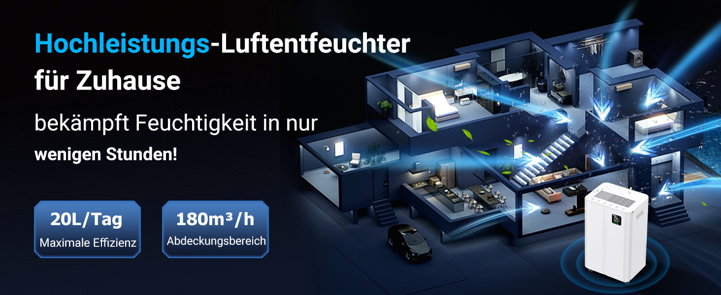 Зволожувач повітря 12л/день з датчиком вологості та LED дисплеєм, таймером, 3 режими, для спальні, офісу, підвалу, безперервна подача, білий (A-20/Tag)