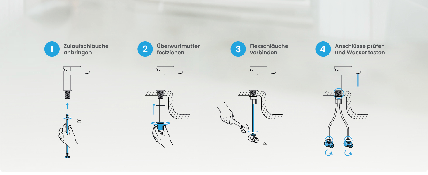Змішувач для ванної кімнати Bächlein Mizarela, хром, з керамічним картриджем, плоский вилив, комплект для монтажу