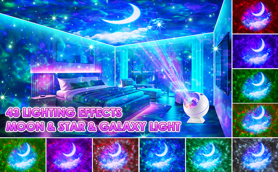 Проектор зоряного неба Sternenhimmel з Bluetooth, 300 режимів, нічник для дітей та дорослих, білий колір