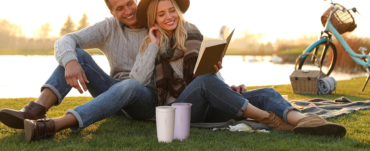 Термокружка VINSUN 350 мл з нержавіючої сталі, подвійні стінки, Quick Press, для кави та інших напоїв