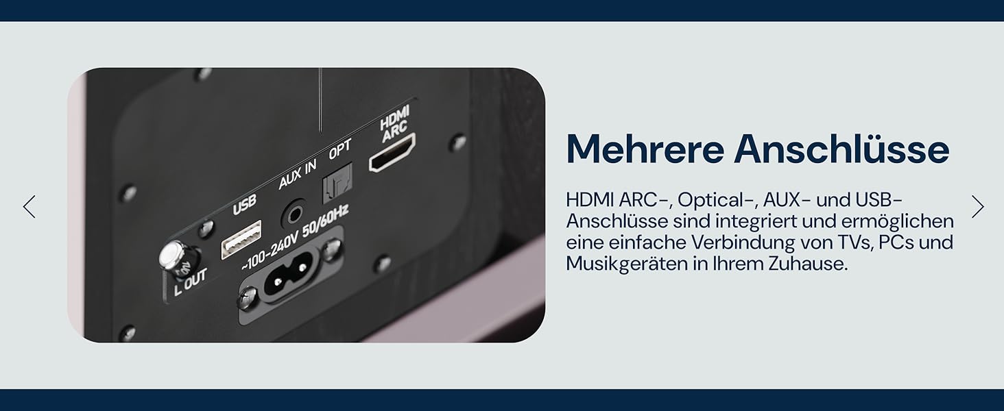 Акустична система Oakcastle BK100 Bluetooth 5.4, 60 Вт 2.0 полочні HiFi колонки для телевізора з HDMI ARC та ПК для геймінгу, з пультом керування (Чорний)