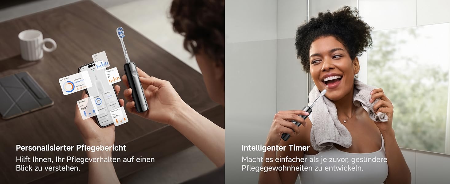 Електрична зубна щітка Laifen Wave Pro з 6 режимами, акумулятор на 70 днів, прозорий корпус (нержавіюча сталь)