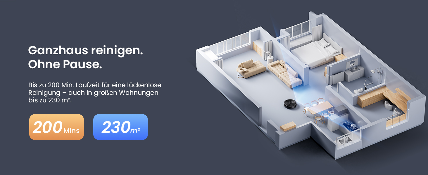 Робот-пилосос Proscenic Q10 з мокрою очисткою, 8000Pa, 200 хвилин роботи, лазерна навігація, керування через додаток, Alexa, Siri, Apple Watch, чорний