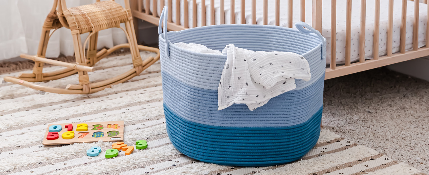 Плетені кошики OrganiHaus: великий кошик для зберігання, плетений кошик для білизни, іграшок, ковдр та подушок (50x33 см, 3 кольори, медовий)