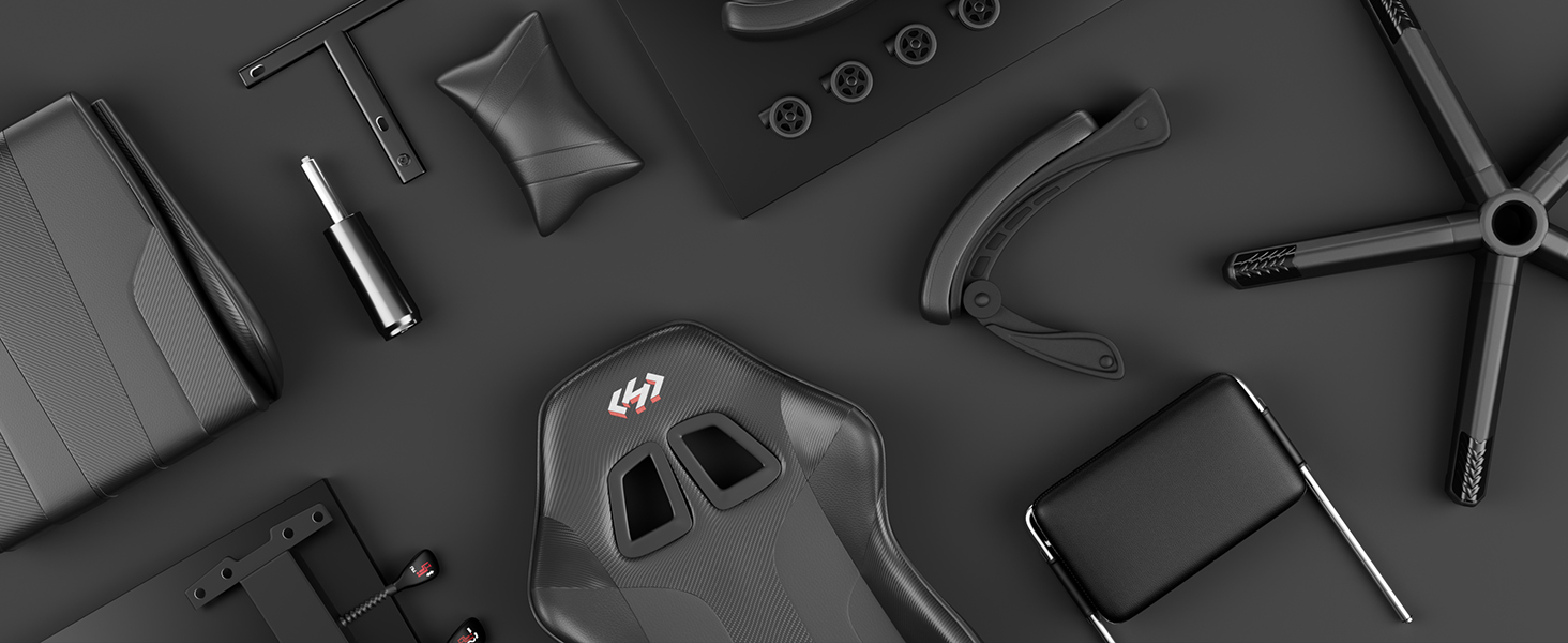 HLONONE Ігровий крісло, ергономічний геймерський крісло з кишеньковим пружинним матрацом, гоночний крісло для геймерів з підніжкою, підтримкою попереку, регульоване офісне крісло, вантажопідйомність 150 кг, PC крісло (Чорний-зелений)