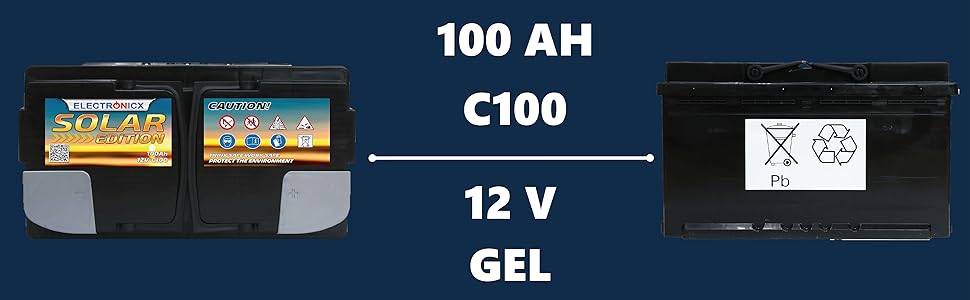 Акумулятор 12V 100Ah GEL для сонячних батарей, човнів, автофургонів, караванів