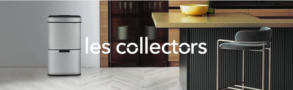 Сенсорний сміттєвий бак Les Collectionneurs №1012, 69л, 3 відсіки (47+11+11л), автоматичне відкривання, інфрачервоний датчик, тихе закривання, дизайн (срібло)