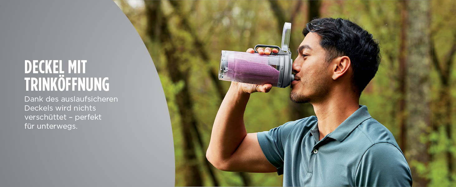 Портативний блендер Ninja Blast Max BC251EULD (сріблястий) – 570 мл, акумуляторний, для смузі та протеїнових коктейлів