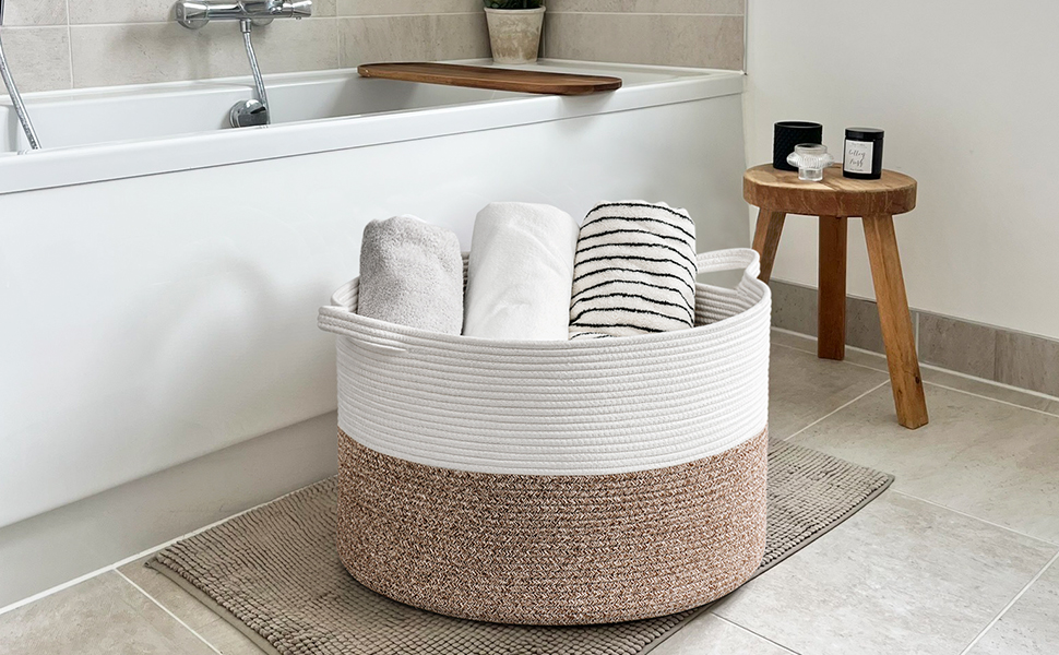 Корзина для зберігання TIMEYARD, корзина для дитячої кімнати, велика корзина для білизни, корзина для ялинки, корзина для ковдр та іграшок, плетена корзина, 55x35 см, оливковий колір