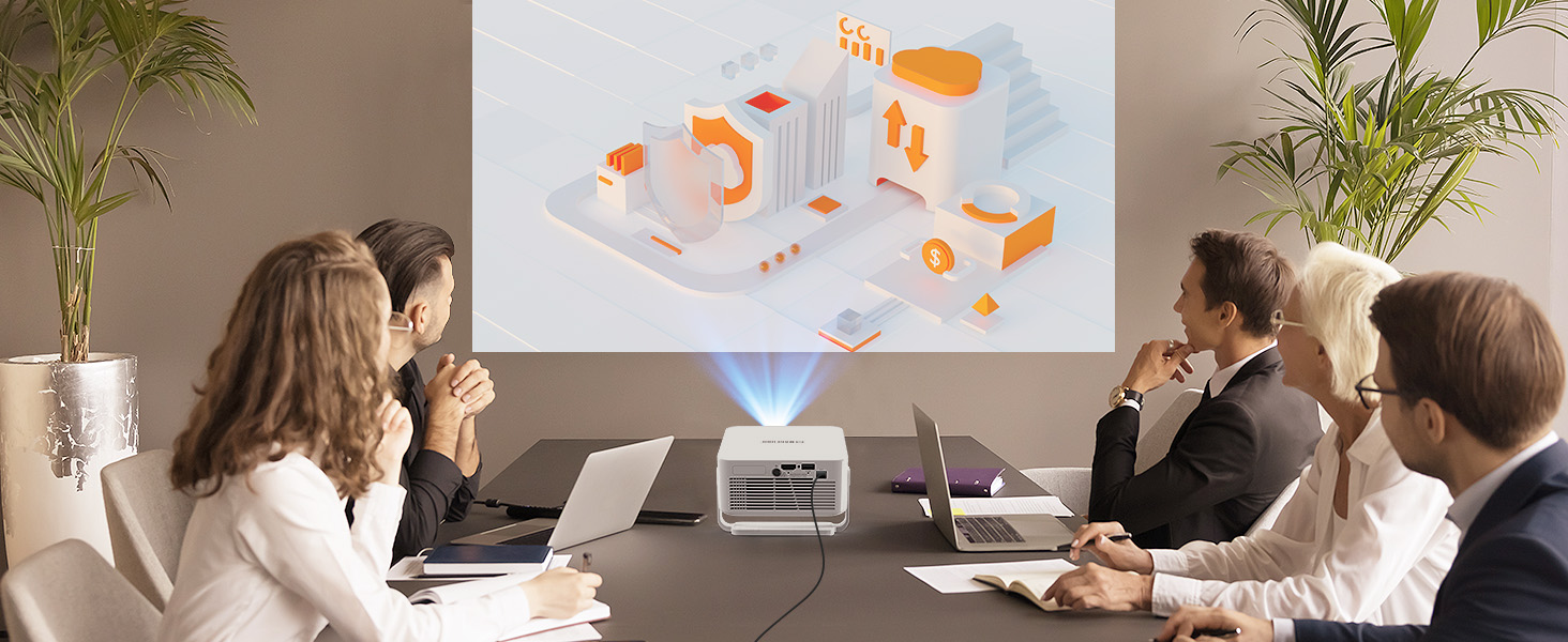 Magcubic HY300max Міні проектор 4K/8K з Android 14, WiFi 6, Bluetooth 5.4, Автофокус, для домашнього кінотеатру, білий