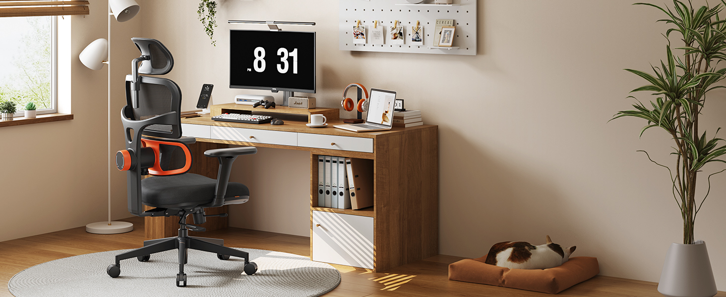 Офісне крісло Newtral NT001: ергономічне, регульована підголівник та підлокітники, 150 кг, чорний