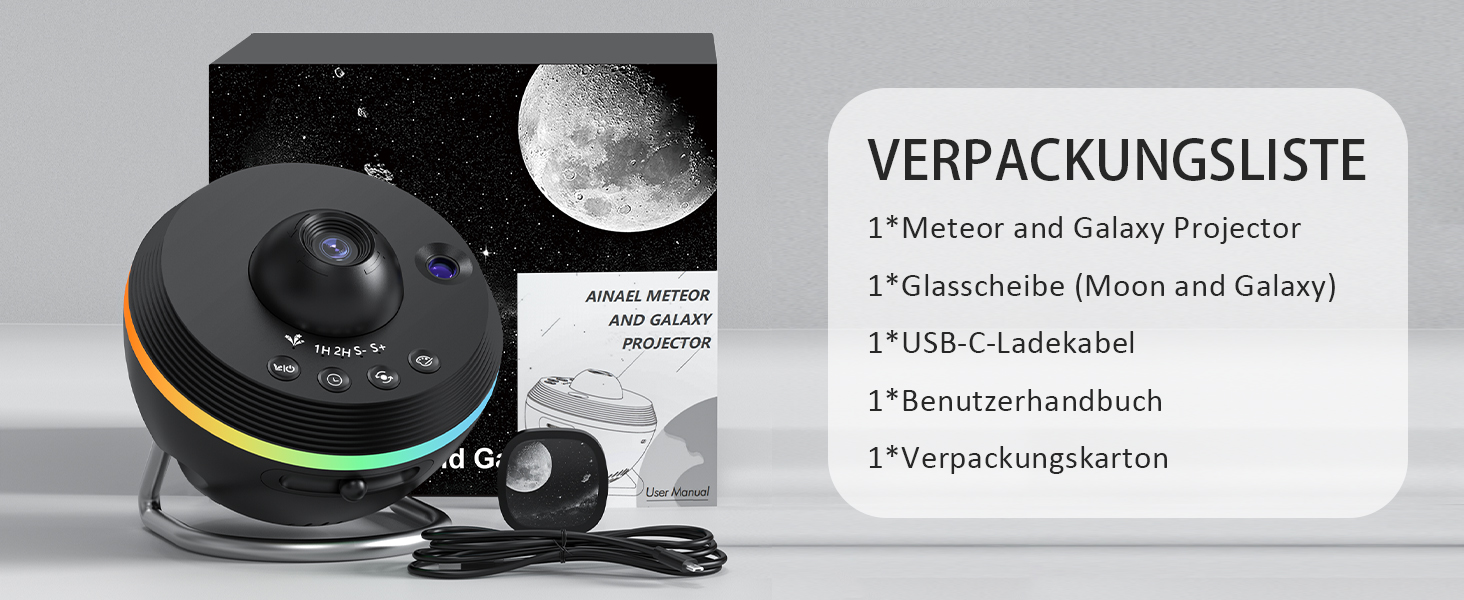 Проєктор зоряного неба Sternenhimmel: Галактика, планетарій, нічник для дітей та дорослих - чорний