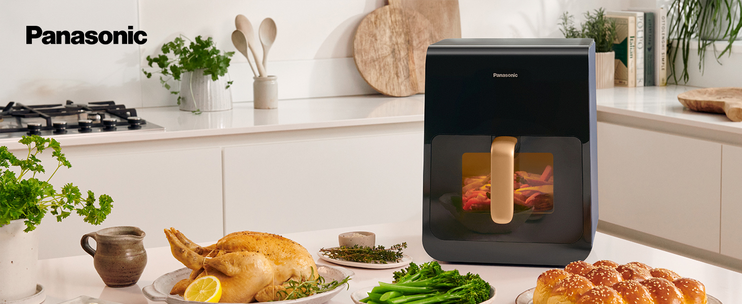 Фритюрниця повітряна Panasonic NF-CC500SXE 6 л, сіра, з вікном, 80-200°C, 11 програм, LCD-дисплей, ETM Award 2024