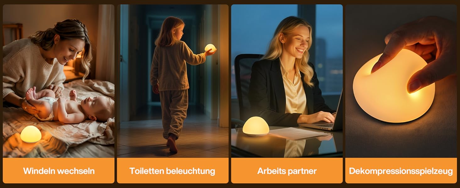 Нічник дитячий JolyWell RGB, силіконовий, USB акумулятор, з таймером, димування, сенсорний, для ліжечка, декор кімнати, подарунок білий