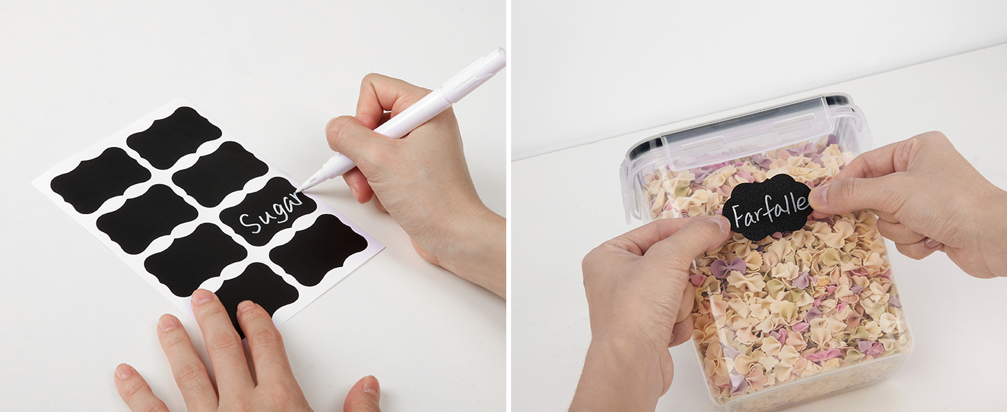 Набір контейнерів для зберігання Vtopmart з кришкою, 32 шт. - герметичні, BPA-free, для борошна, цукру, круп, з ручкою та етикетками