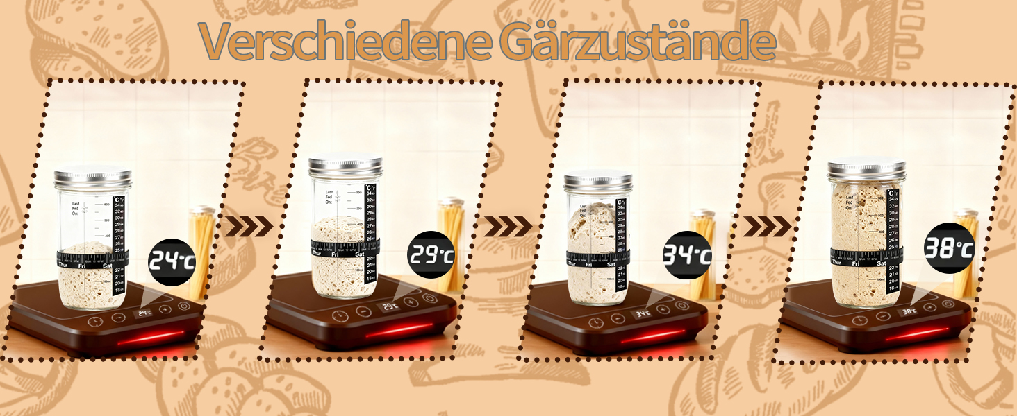 Набір для закваски Daity: 12 предметів для випікання хліба, термоконтейнер, гнітниця для бродіння овальної форми 28 см, силікон, для початківців та професіоналів