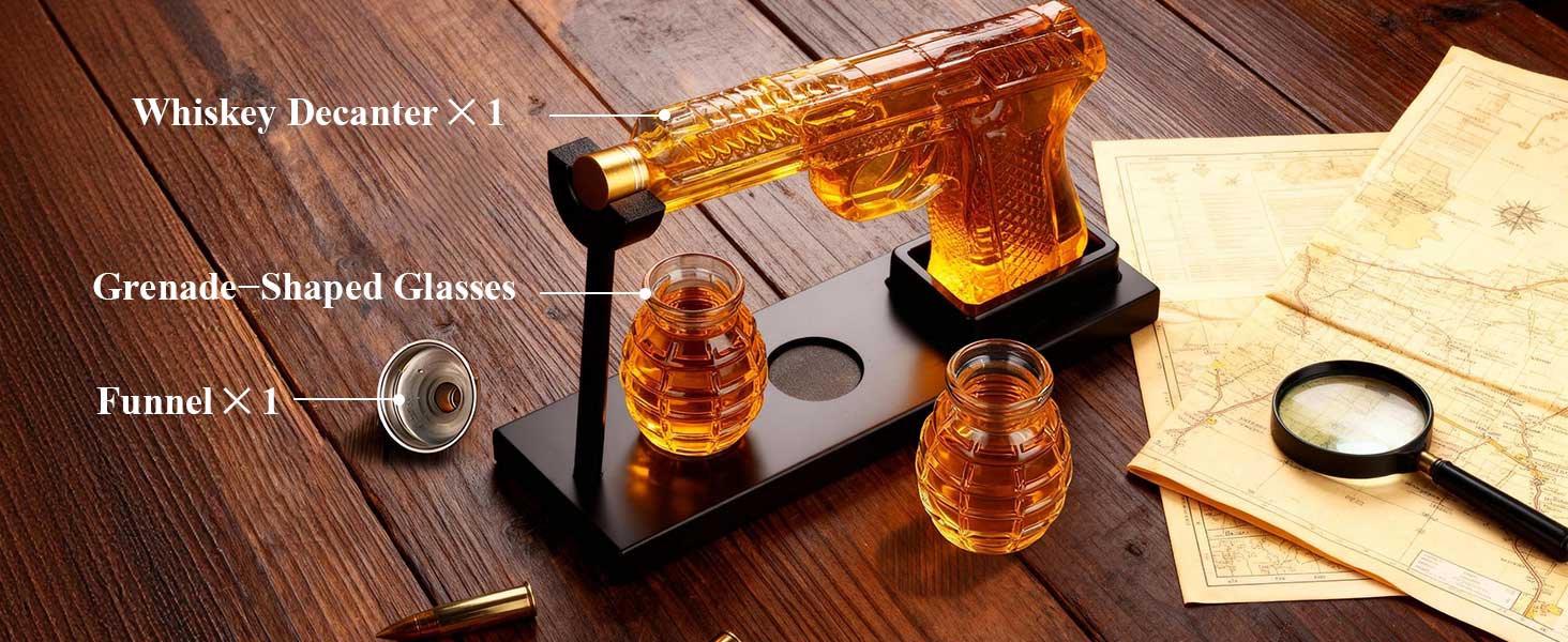 Набір віскі Oaksea: Декантер та 2 склянки - Чудовий подарунок для чоловіків, батька на Різдво