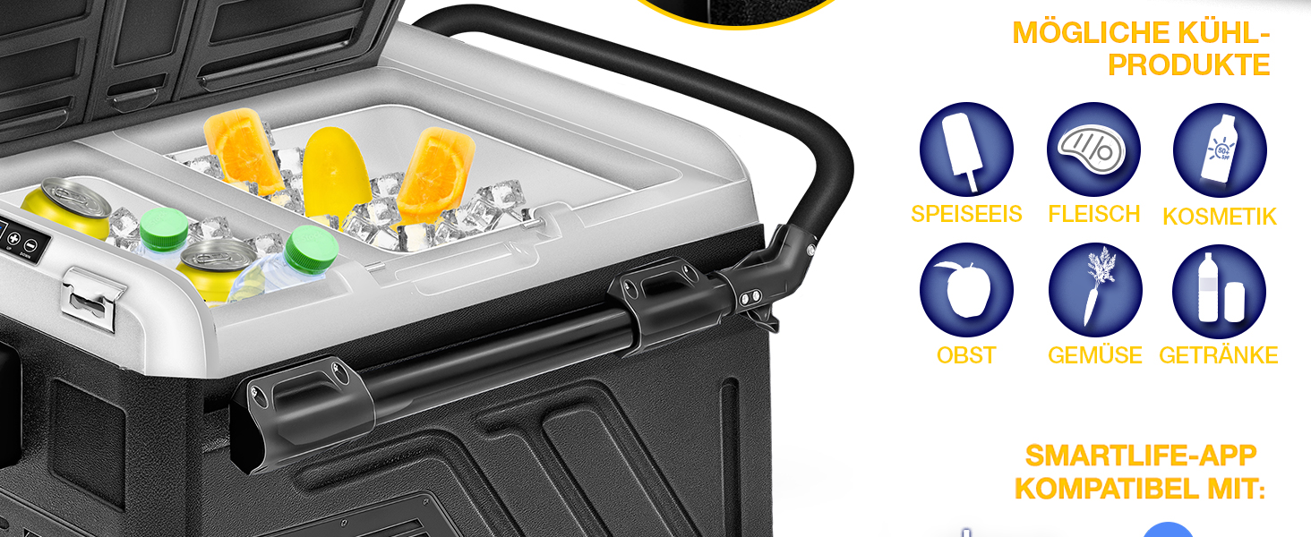 Автомобільний компресорний холодильник Tillvex 50л з Wi-Fi та охолодженням до -20°C (Navy Blue) 12/24V/230V