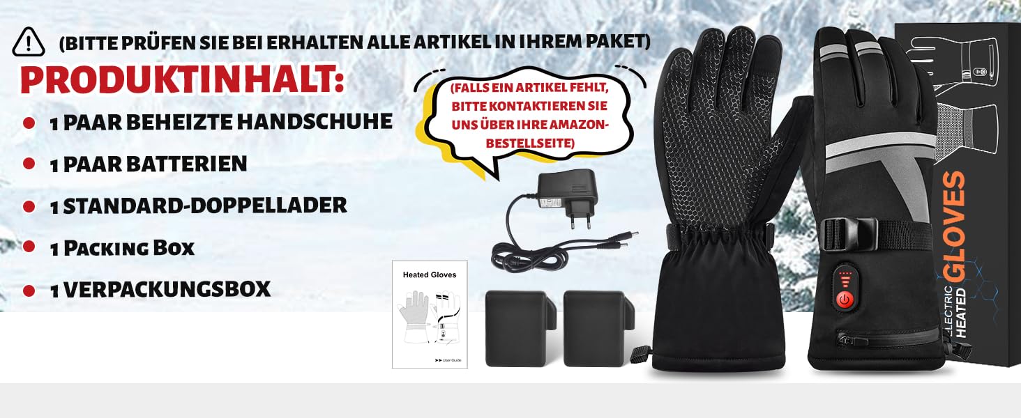 Гріючі рукавички Netraty для катання на лижах, велосипеді, мотоциклі. 7.4V, 6400mAh, 3 режими нагріву, зимові рукавички (M)