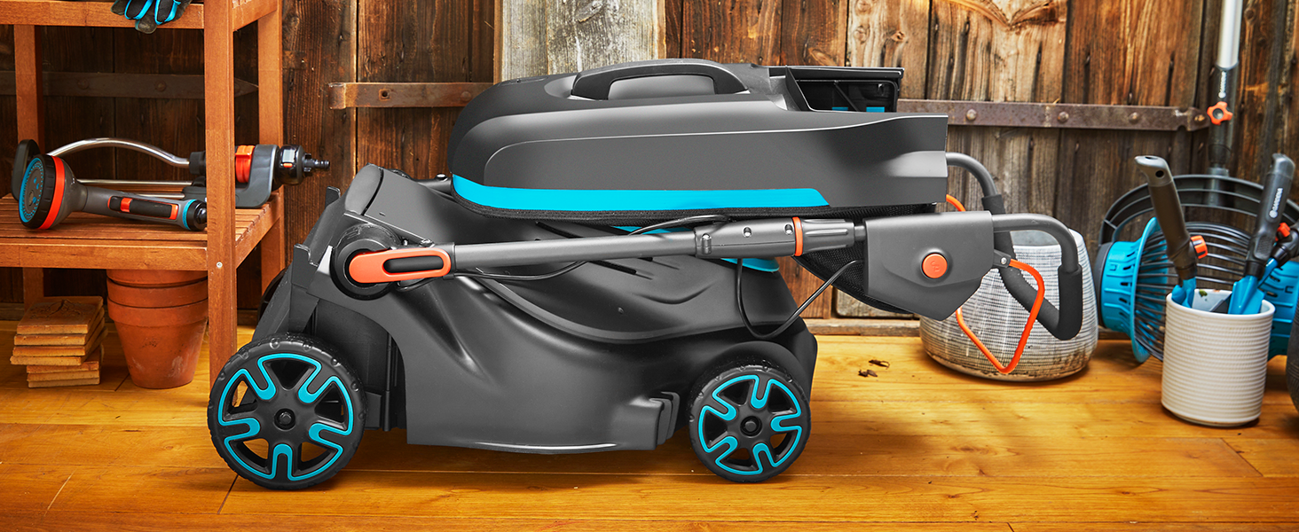 Акумуляторний газонокосарка Gardena PowerMax 37/36V P4A Ready-to-Use Set (14638-20) 37см, 350м², 45л, 2023