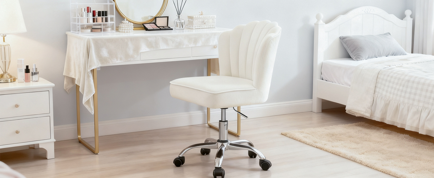 Крісло для офісу Fiximaster Homeoffice, крісло для робочого столу, обертове, регульоване по висоті, з м'якою оббивкою з велюру, золоті ніжки, для робочого кабінету, спальні, до 135 кг, зелене