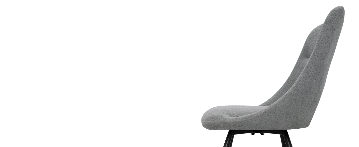 LEWE Комплект з 6 обертових стільців для їдальні, кухонних, вітальні та спальні, ергономічні, без підлокітників, з тканини кашемір (сірий)