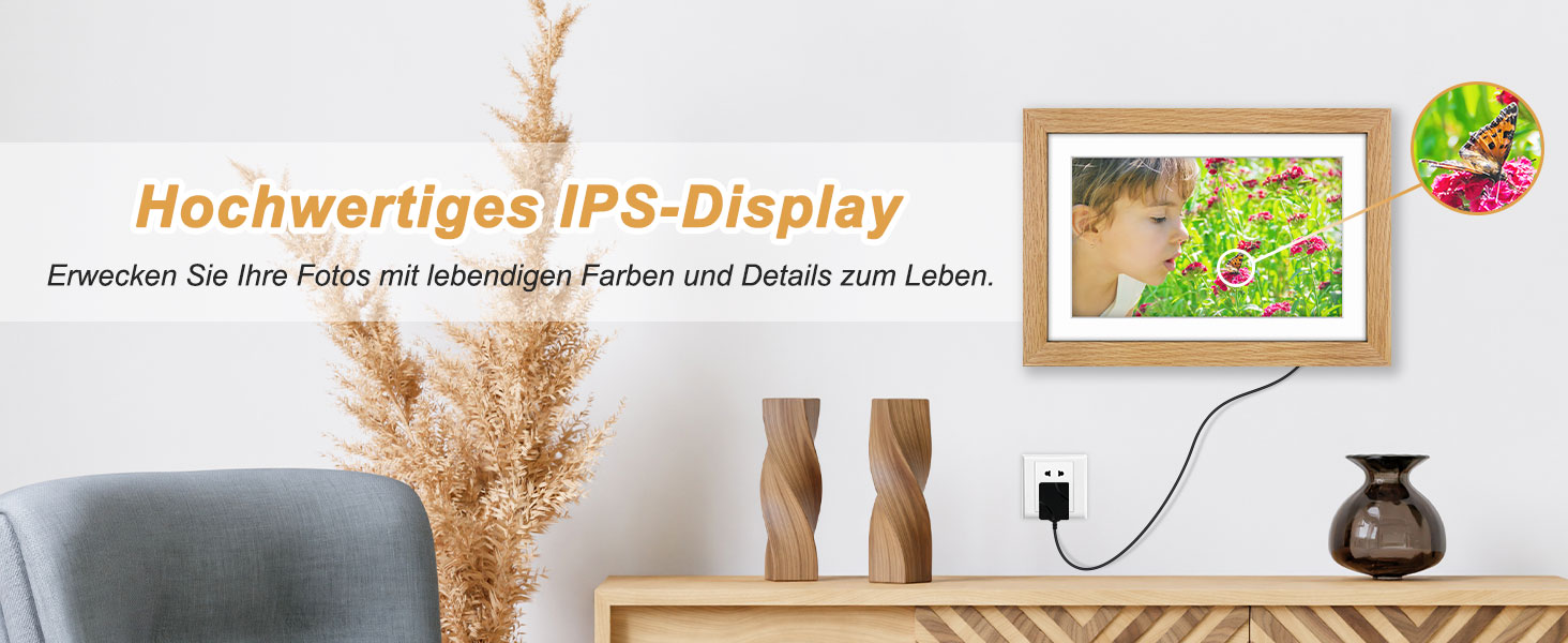 Цифровий фоторамка з дерева, Wi-Fi, 32GB, 10.1