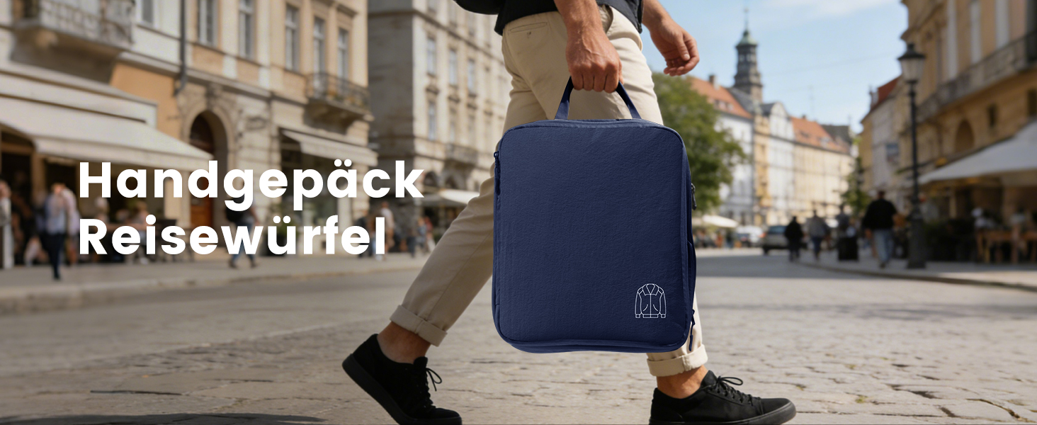 Набір компресійних органайзерів для одягу в дорогу (5 шт), нейлонові дорожні сумки-кубики для валізи та рюкзака, темно-синій