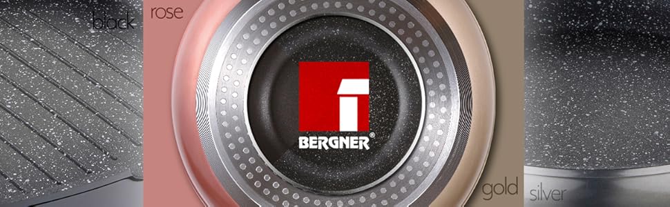 Сковорода Bergner 24х4,5 см алюмінієва індукційна Неонова троянда