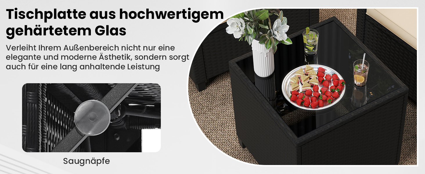 Садовий набір меблів GIANTEX з ротангу для балкона та тераси: 2 крісла та стіл, коричневий ротанг + коричневі подушки