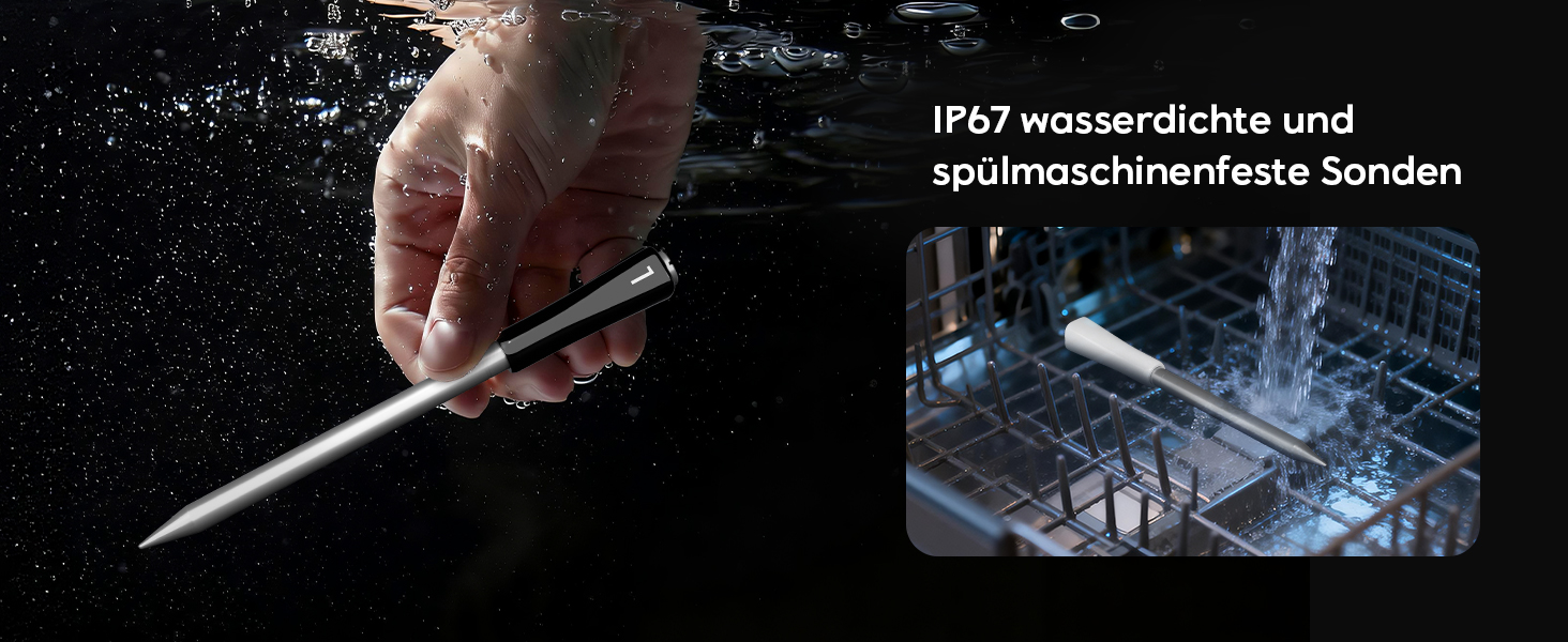 Бездротовий термометр для м'яса Inkbird INT-33-BW з WiFi 5G та Bluetooth 5.4, 3 сенсорні щупи, водонепроникний IP67 для гриля, духовки та BBQ